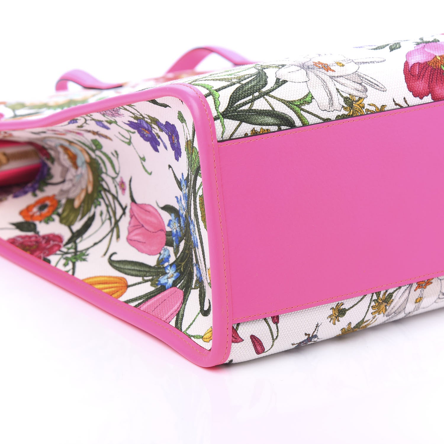 Gucci Canvas Large Flora Tote Pink Multicolor Fuchsia 6 of 10