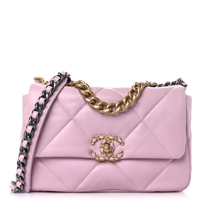 Chanel Lambskin Quilted Medium Chanel 19 Flap Light Pink 1 of 10