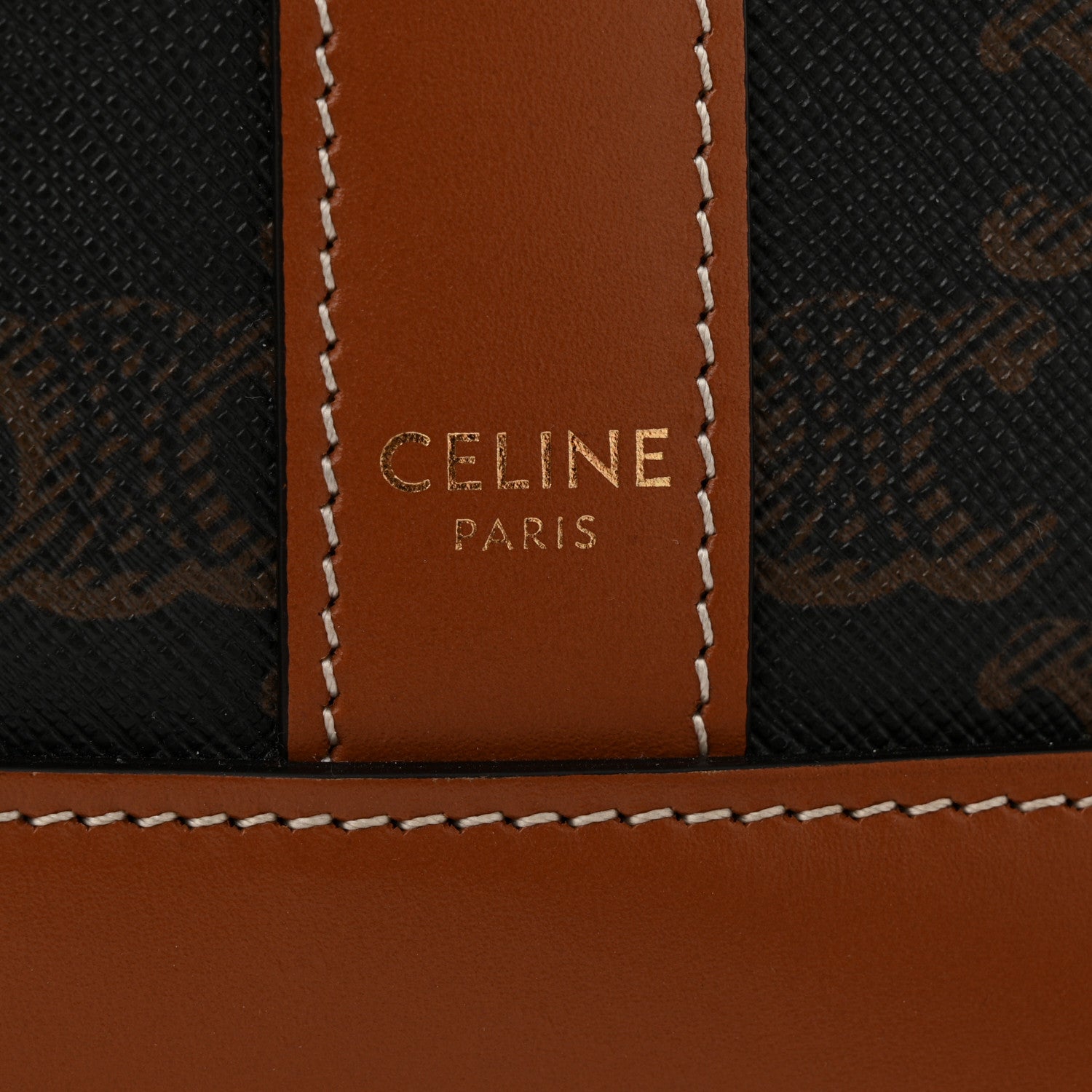 Celine Triomphe Canvas Calfskin Small Bucket Bag Tan 6 of 10