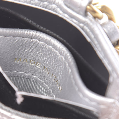 Chanel Metallic Goatskin Quilted 19 Card Holder On Chain Silver 7 of 9