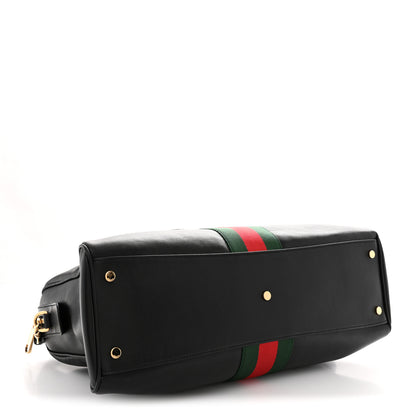 Gucci Calfskin Web Large Borsetto Boston Black 4 of 10