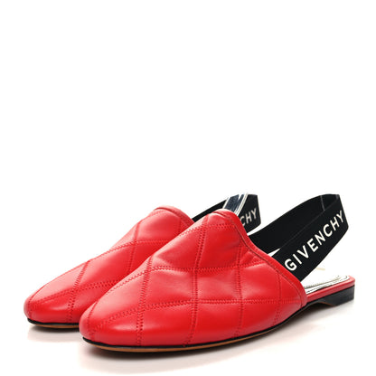 Givenchy Nappa Quilted Rivington Logo Slingback Flat 36 Red 3 of 9