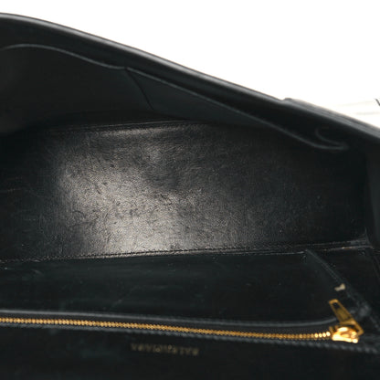 Balenciaga Shiny Box Calfskin Medium Hourglass Top Handle Bag Black 5 of 13
