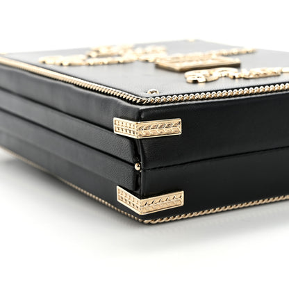 Chanel Lambskin Room Card Minaudiere Evening Bag Black Gold 9 of 13