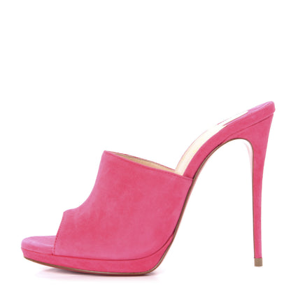 Christian Louboutin Suede Pigamule 120 Slide Sandals 36 Bangal Rose 1 of 9