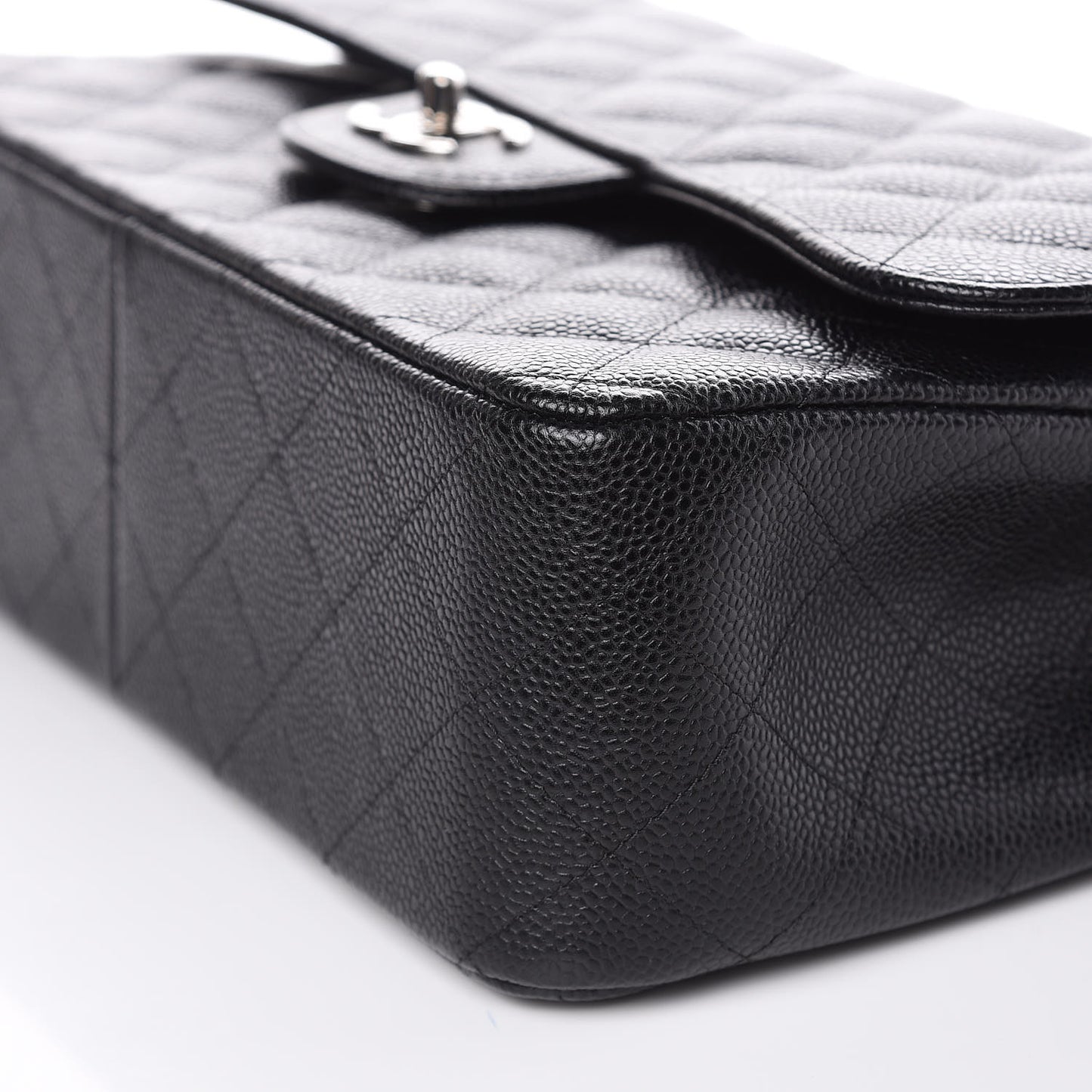 Caviar Quilted Jumbo Double Flap Black