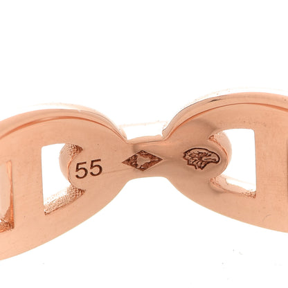 Hermes 18K Rose Gold PM Chaine D'Ancre Enchainee Ring 55 7.25 6 of 9