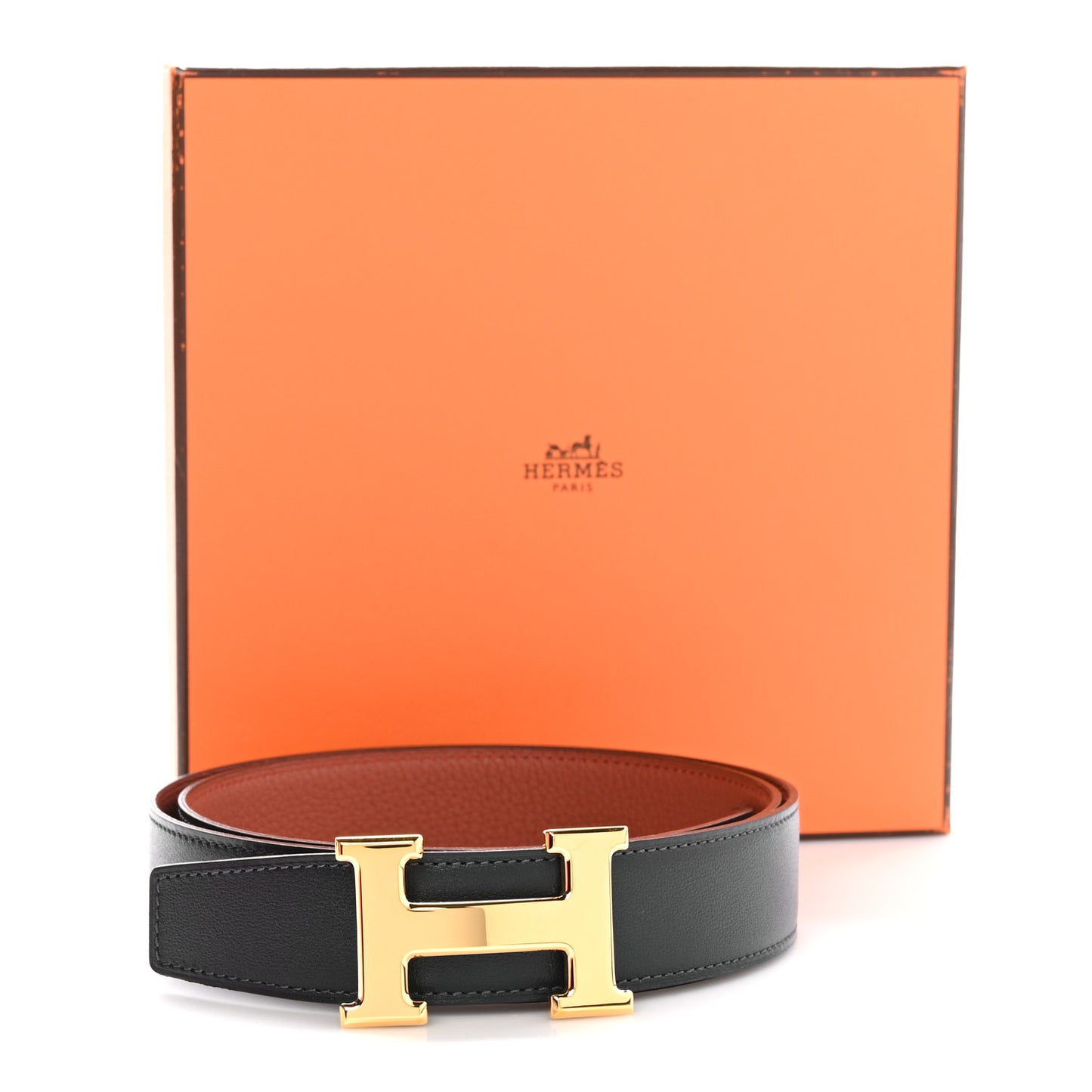 Swift Epsom 24mm Mini H Belt 90 36 Black Gold