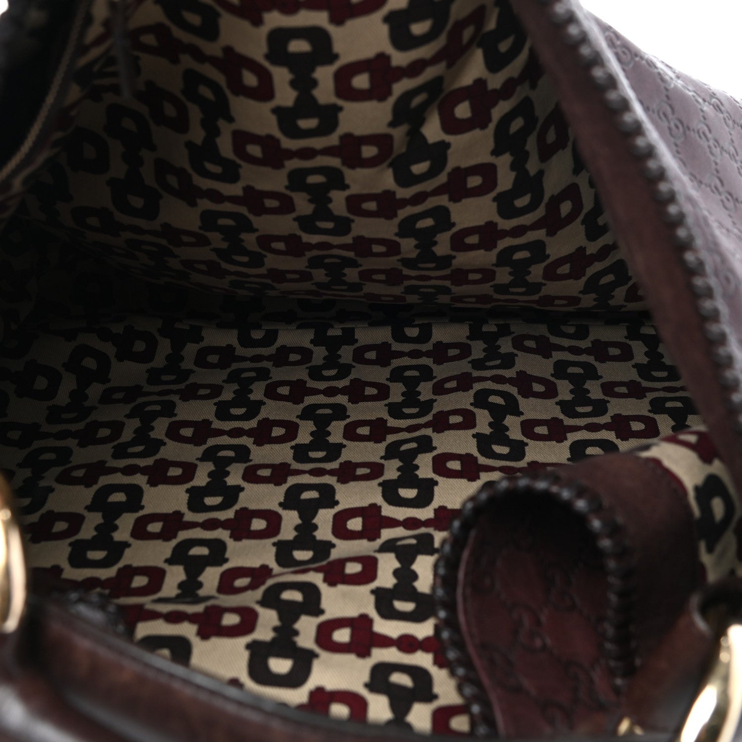 Gucci Guccissima Large Horsebit Chain Hobo Chocolate 5 of 10
