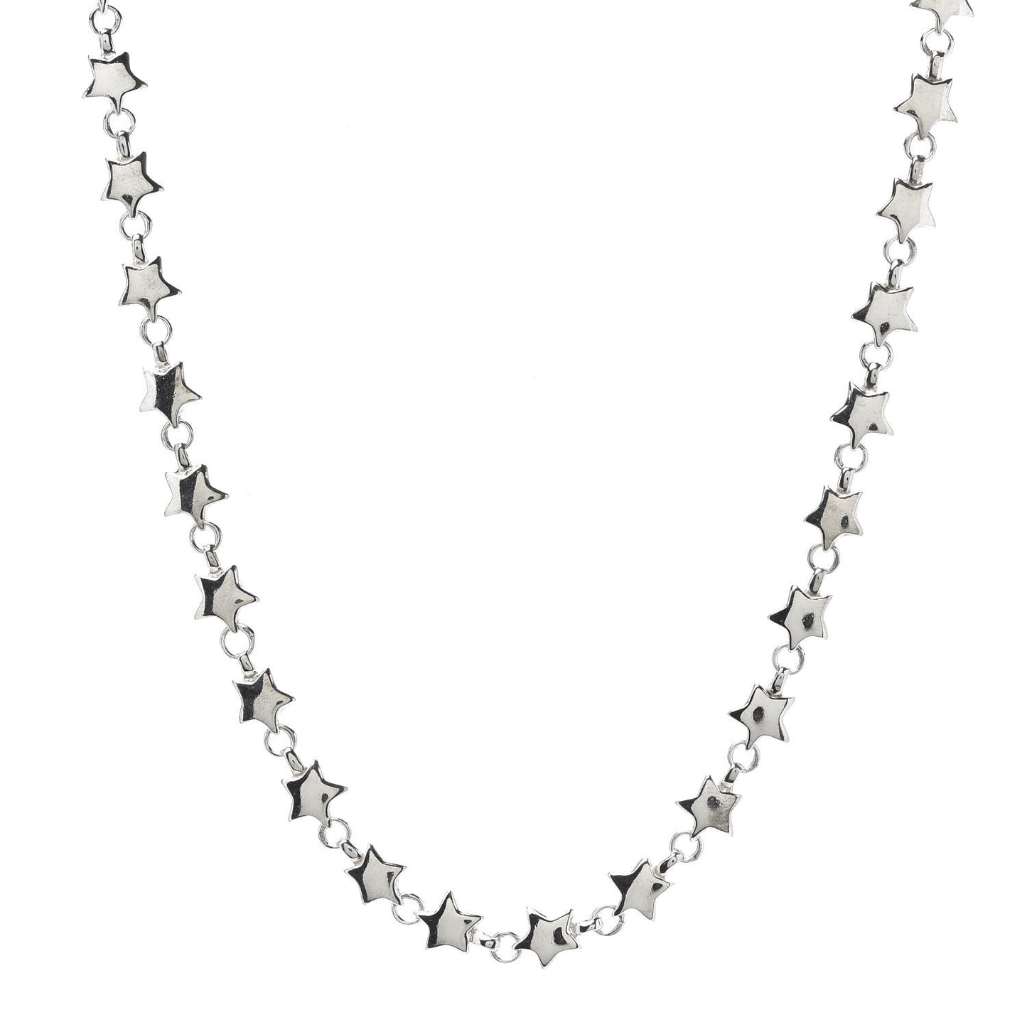 Sterling Silver Star Link Necklace