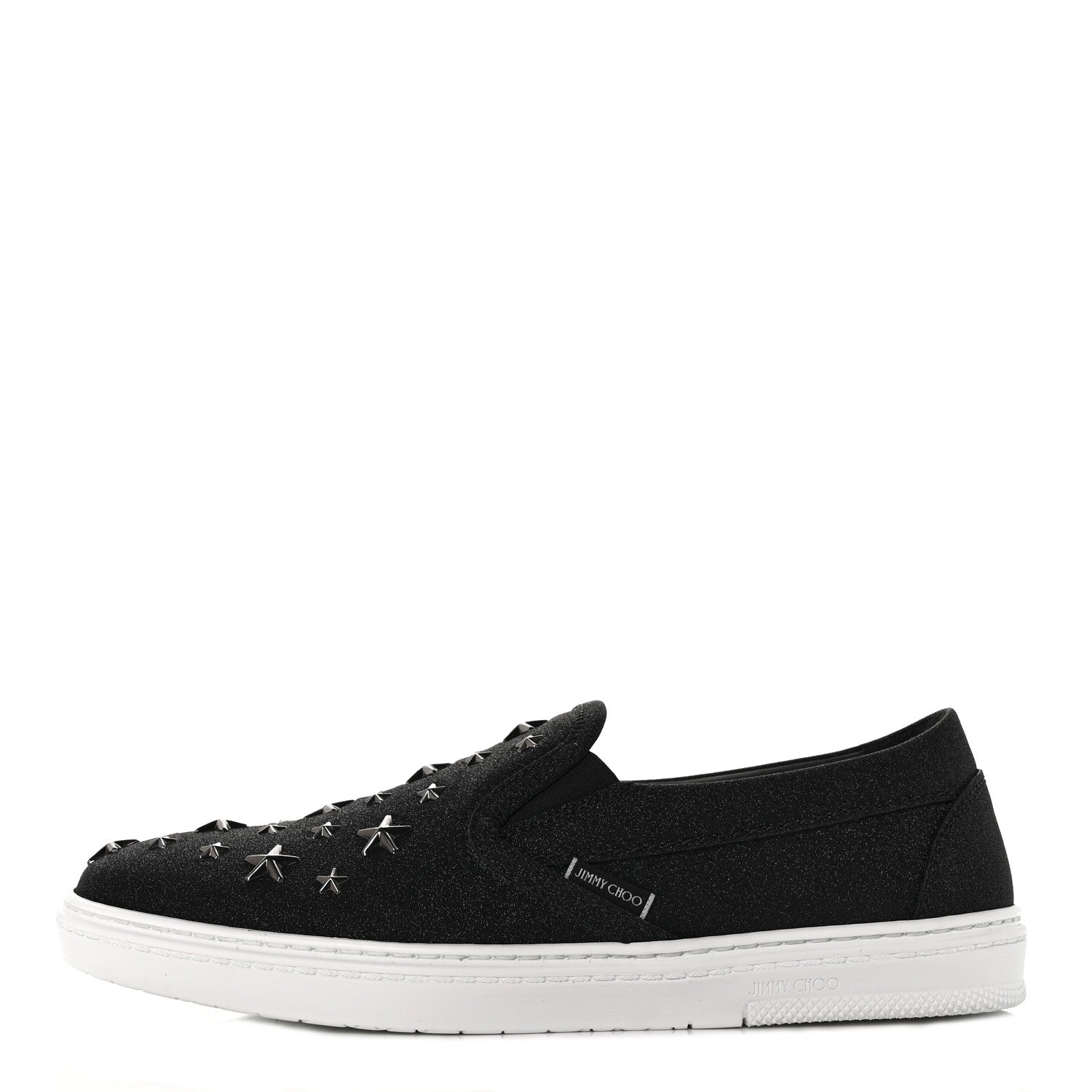 Jimmy Choo Fine Glitter Suede Mens Grove Sneakers 40 Black 1 of 8