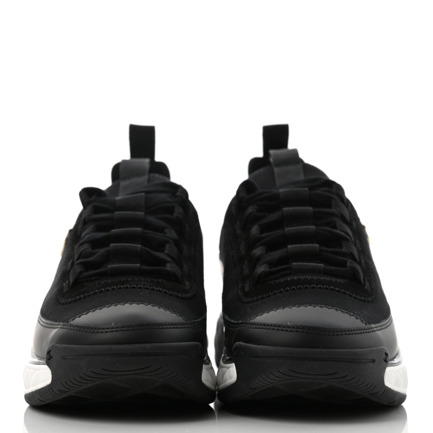 Chanel Velvet Calfskin Mixed Fibers CC Sneakers 37 Black 2 of 8