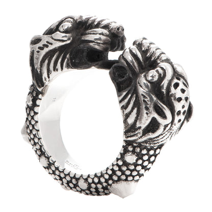 Gucci Sterling Silver Double Tiger Head Ring 50 5.5 1 of 5