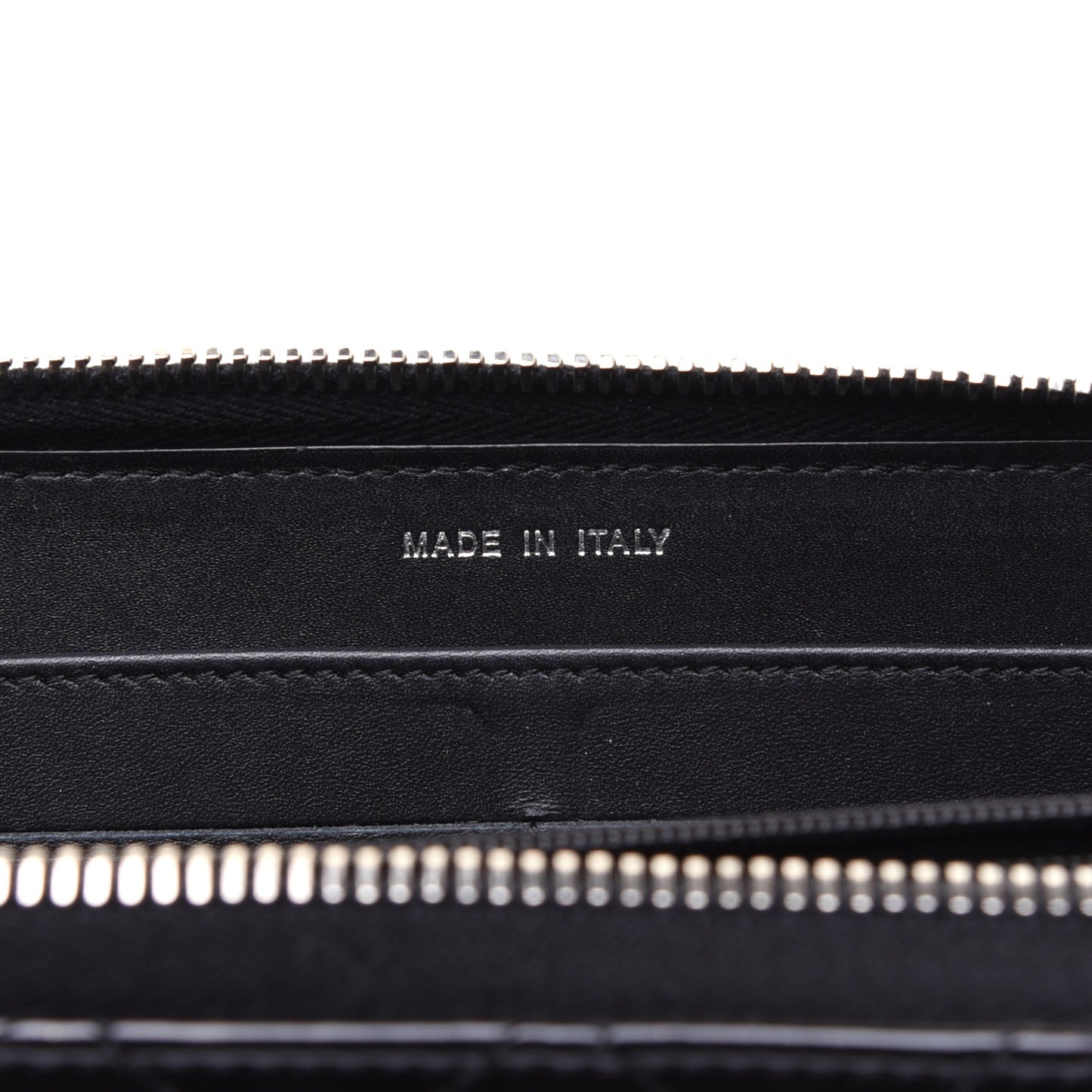 Patent Quilted Brilliant Zip Around Wallet Black