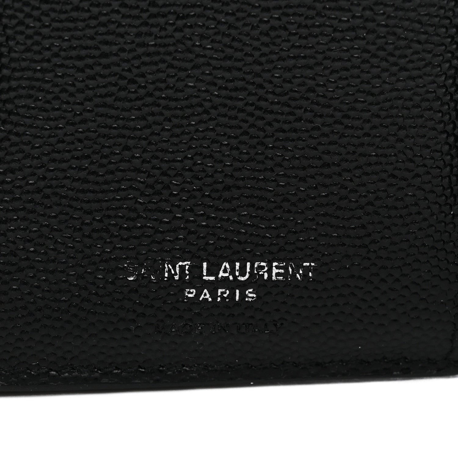Saint Laurent Grain De Poudre Matelasse Chevron Monogram Compact Tri Fold Wallet Black 6 of 11