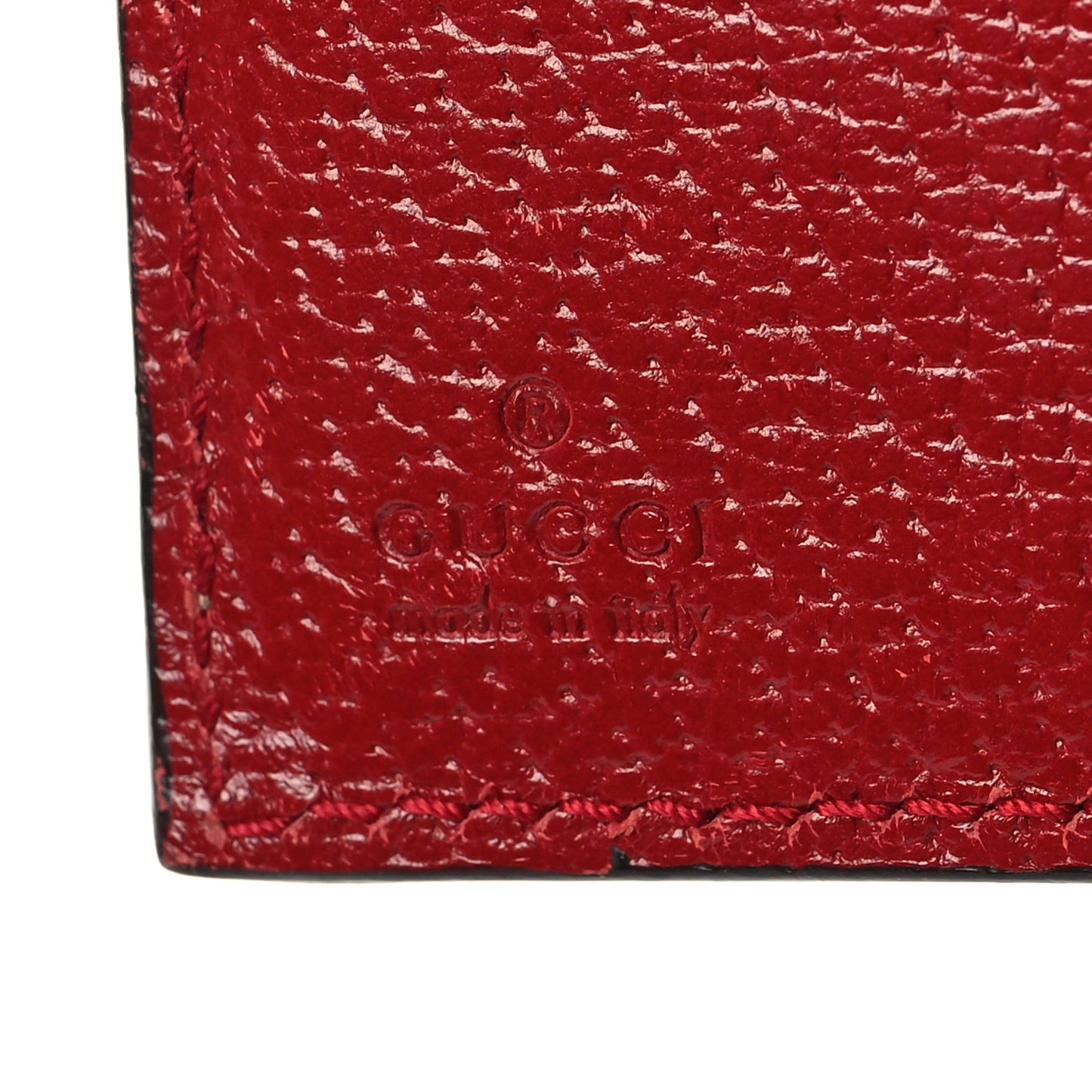 GG Supreme Monogram Tian French Flap Wallet Beige Multicolor Red
