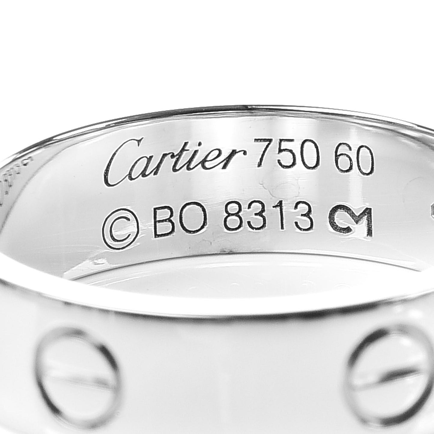 18K White Gold 5.5mm LOVE Ring 60 9