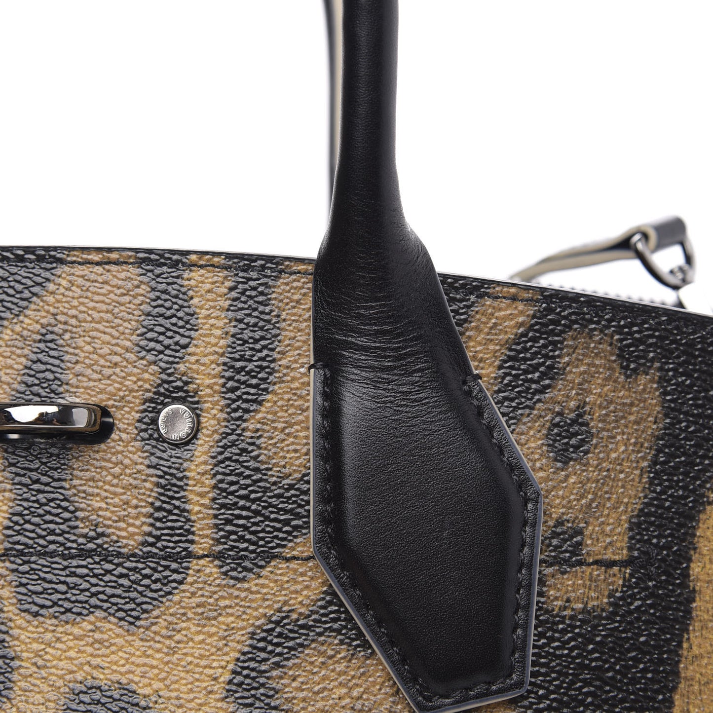 Canvas Calfskin Wild Animal Print City Steamer EW Marron