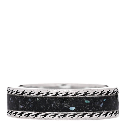 Gucci Sterling Silver Enamel Interlocking G Band Ring 58 8.25 3 of 7