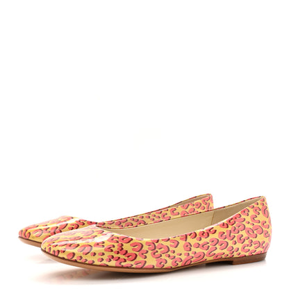 Louis Vuitton Patent Leopard Ballet Flats 39 Blanc Corail 4 of 12