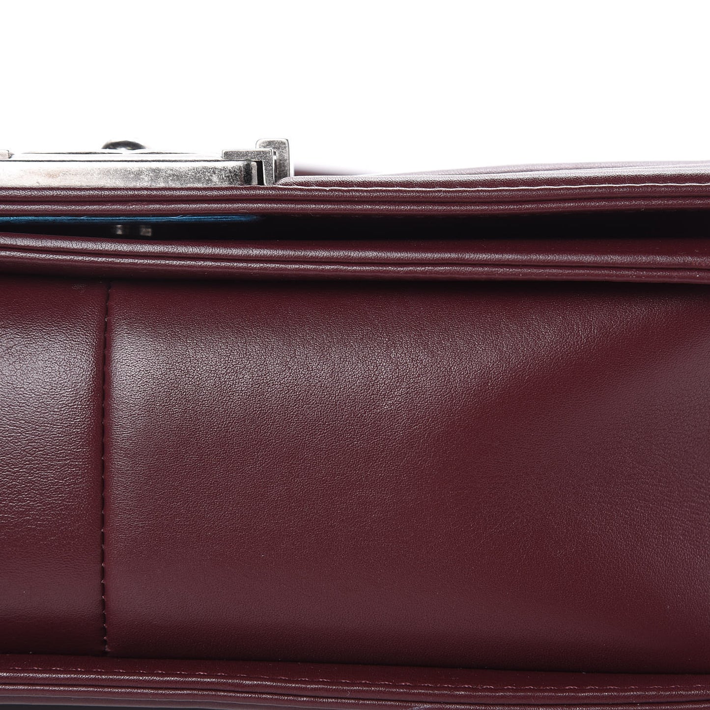 Calfskin Horizontal Quilted Medium Boy Flap Burgundy