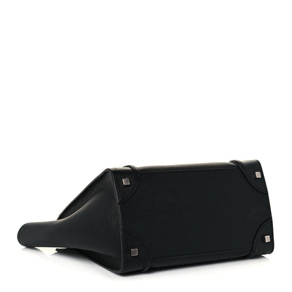 Celine Drummed Calfskin Mini Luggage Black 4 of 13