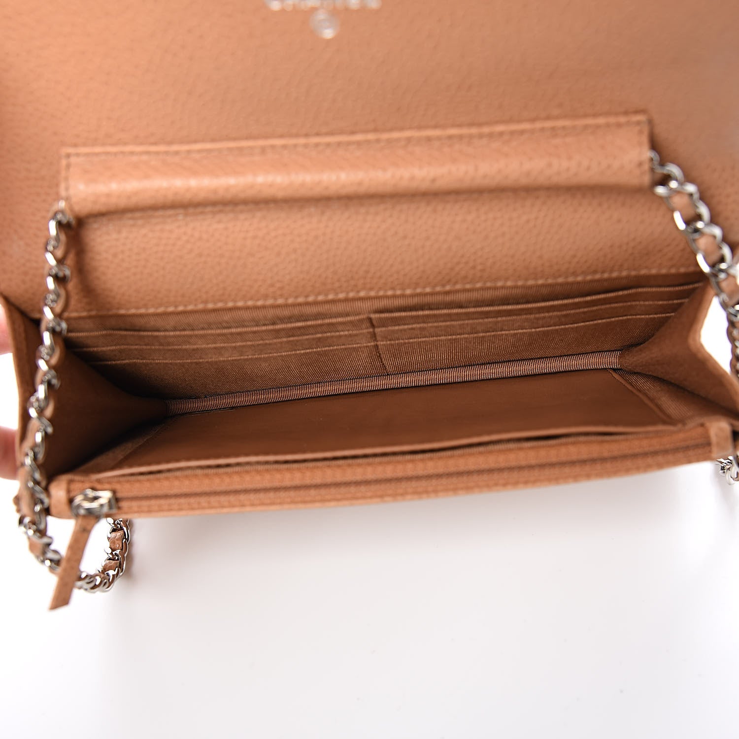 Chanel Caviar Quilted Wallet On Chain WOC Beige 5 of 12