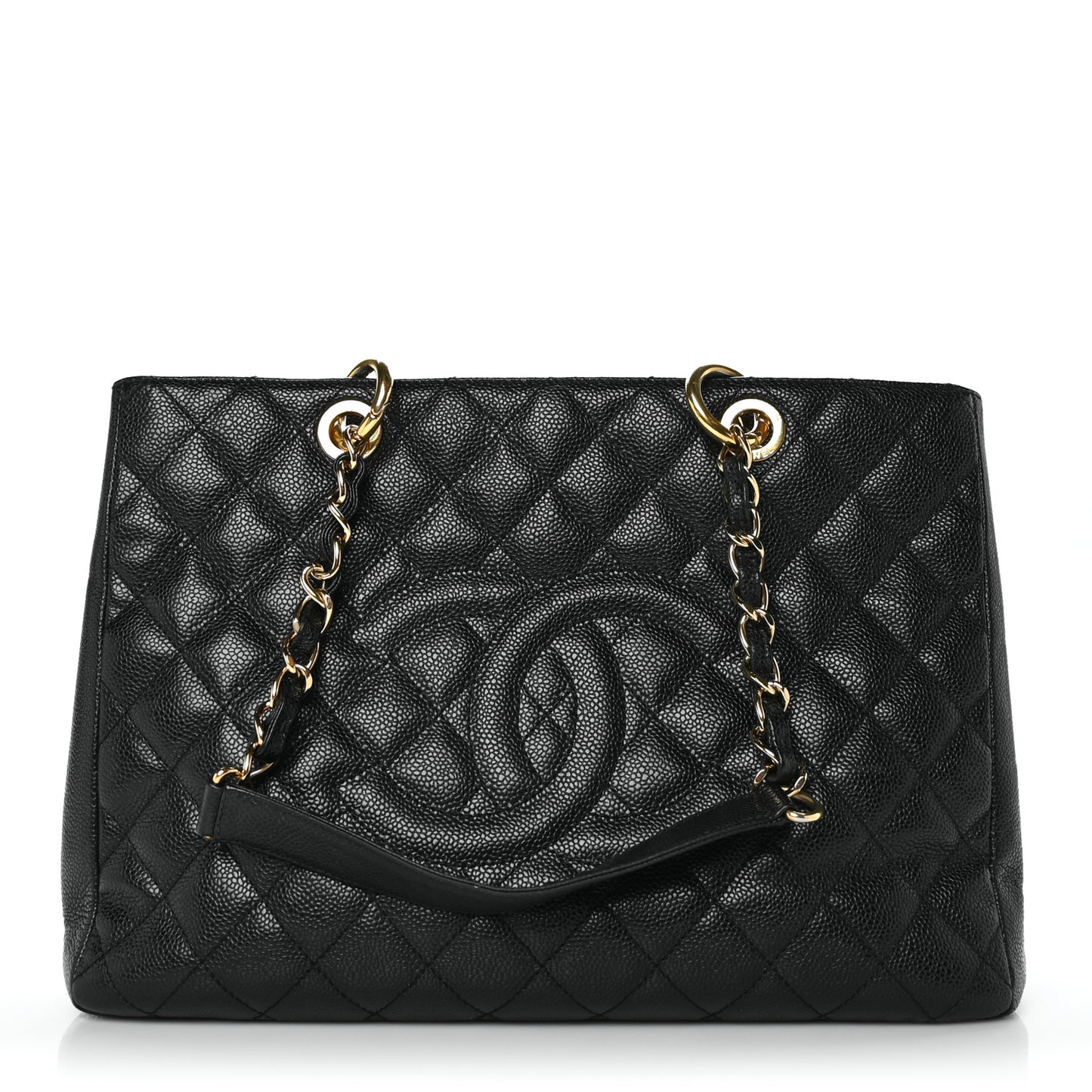 Caviar Quilted Grand Shopping Tote GST Black