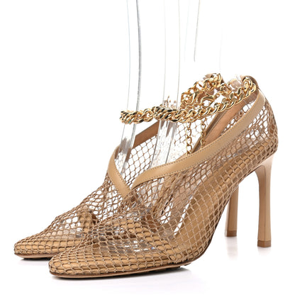 Bottega Veneta Mesh Nappa Chunky Chain Sandals 36.5 Beige Pony 3 of 7