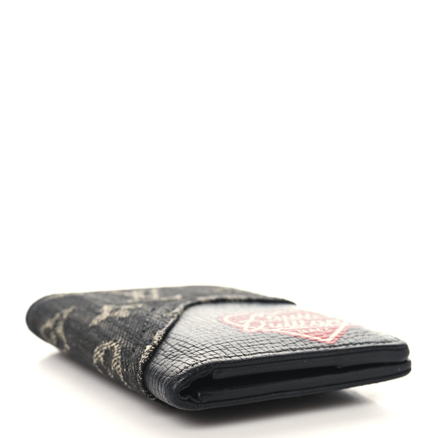 X NIGO Taurillon Monogram Denim Drip Pocket Organizer Black