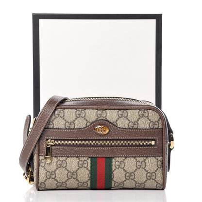 Gucci GG Supreme Monogram Web Mini Ophidia Shoulder Bag Brown 10 of 10