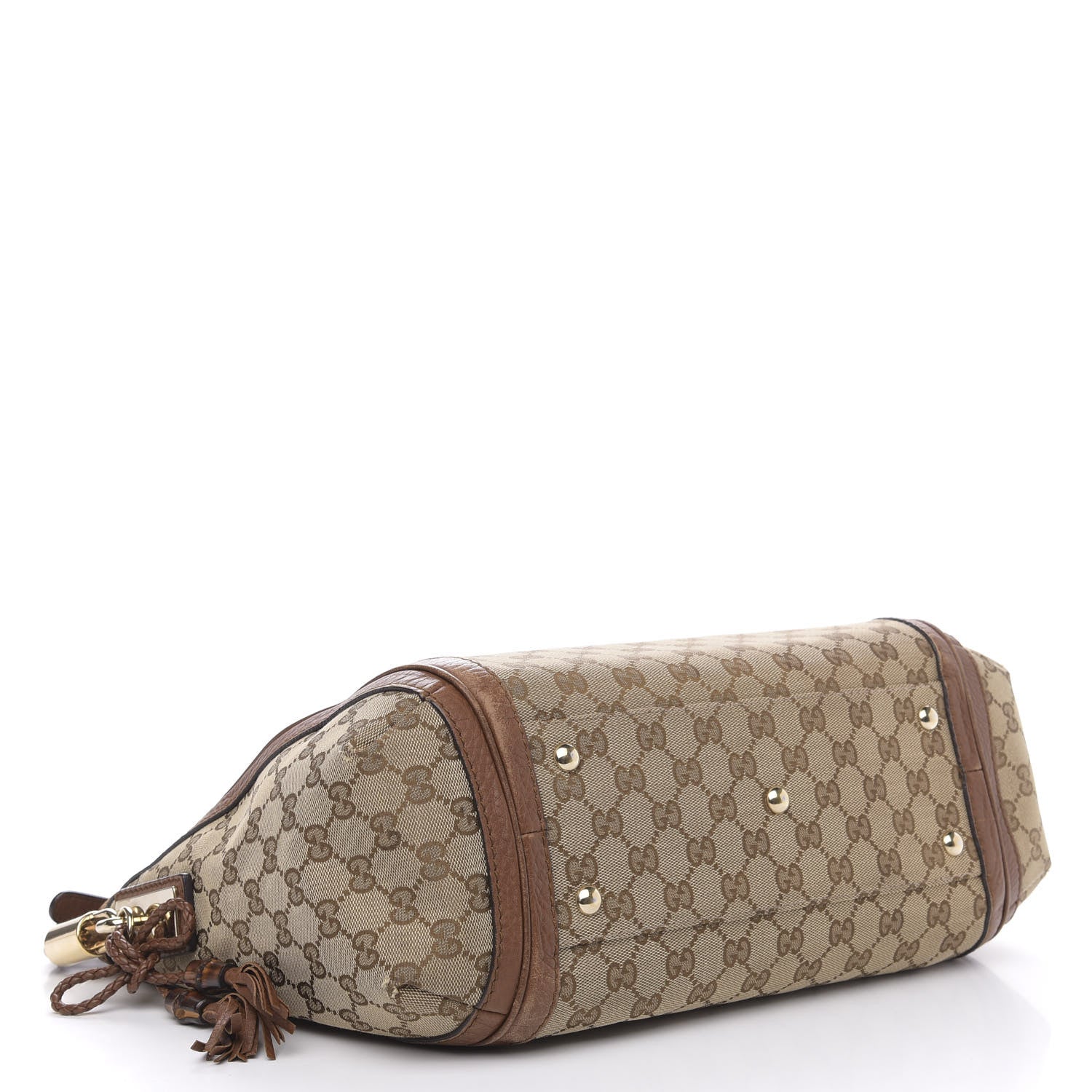 Gucci Monogram Cellarius Calfskin Medium Bella Hobo Beige Ebony Cuir 4 of 15
