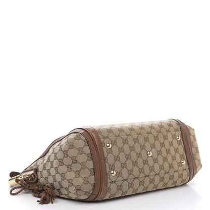 Gucci Monogram Cellarius Calfskin Medium Bella Hobo Beige Ebony Cuir 4 of 15