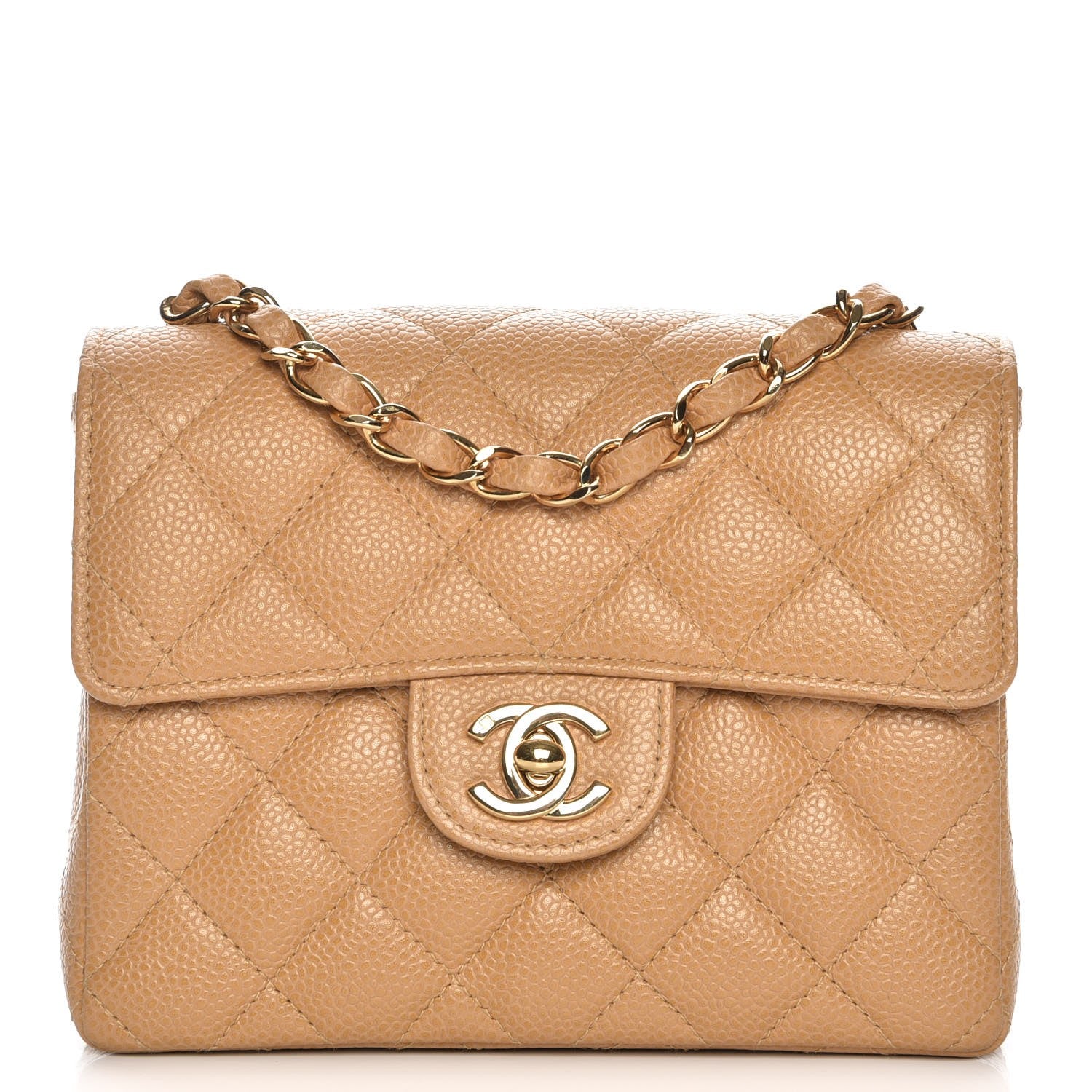 Chanel Caviar Quilted Mini Square Flap Beige 1 of 7