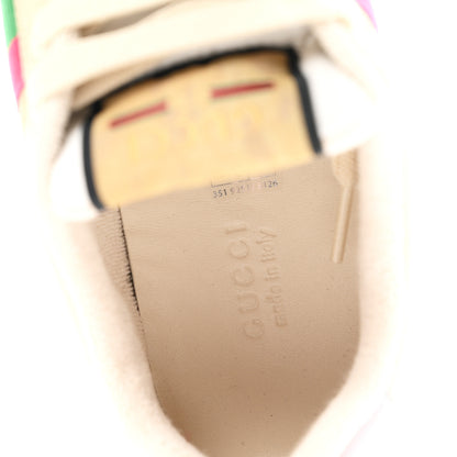 Gucci Calfskin GG Supreme Crystals Web Screener Sneakers 37 Beige Ebony Wild Rose 8 of 10