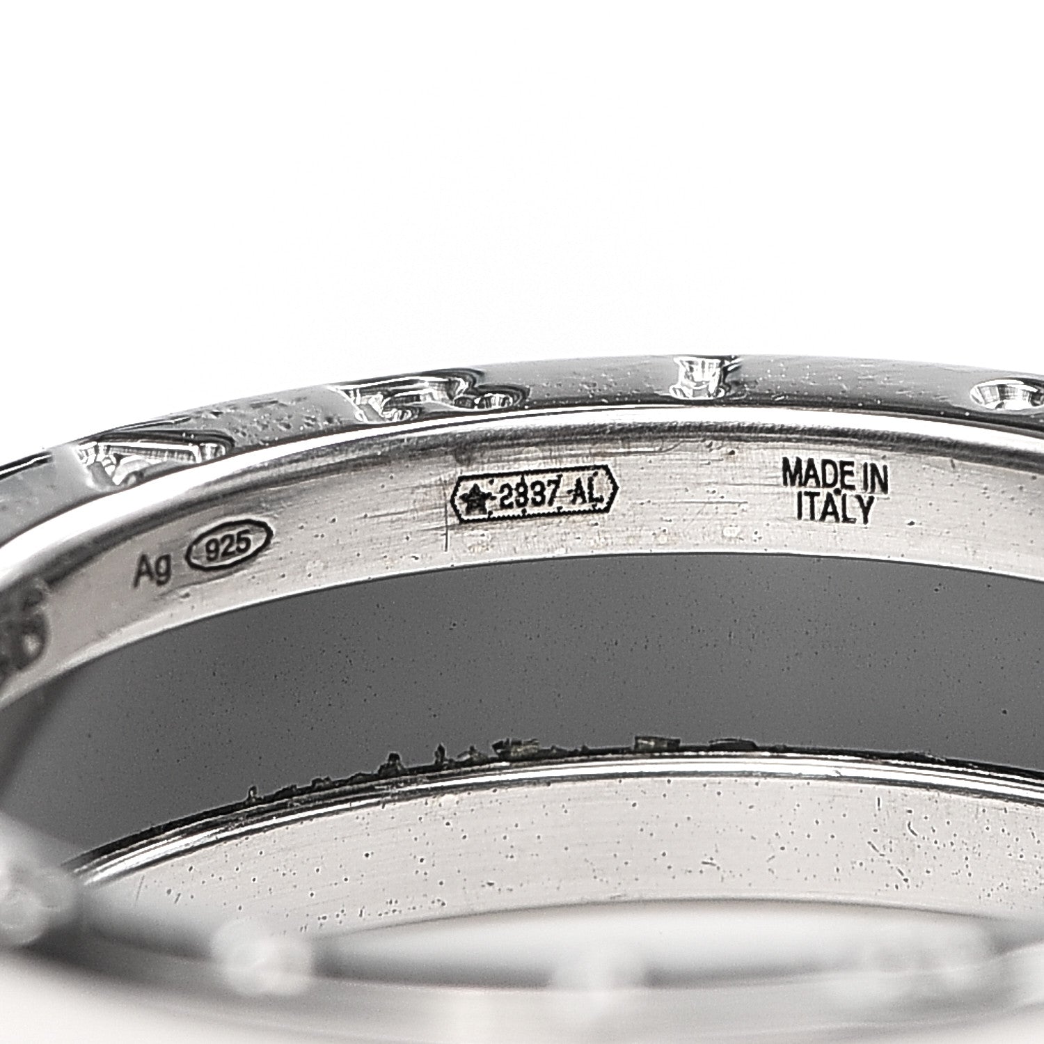 Bulgari Sterling Silver Ceramic Save The Children One-Band Ring 56 7.5 5 of 7