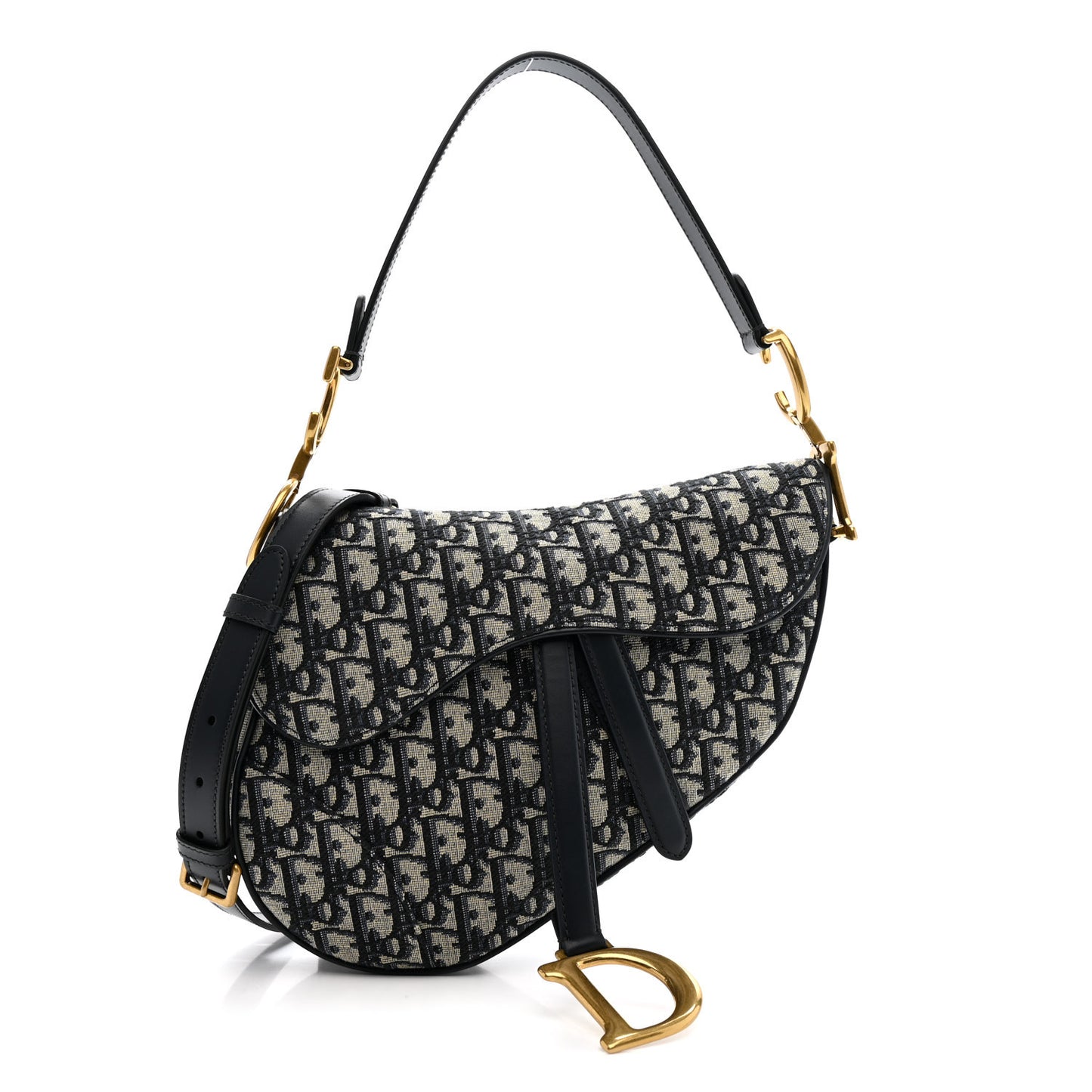 Oblique Saddle Bag With Strap Blue