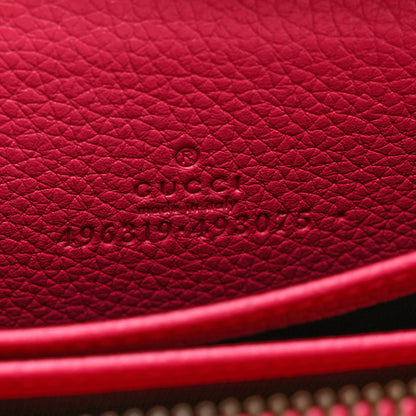 Gucci Grained Calfskin Logo Zip Around Card Case Box Pink Green 6 of 8