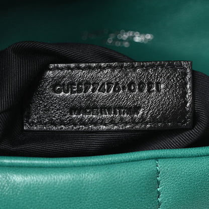 Saint Laurent Lambskin Quilted Small Loulou Puffer Monogram Chain Satchel Green Field 7 of 10
