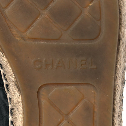 Chanel Lambskin CC Espadrilles 38 Black 6 of 9