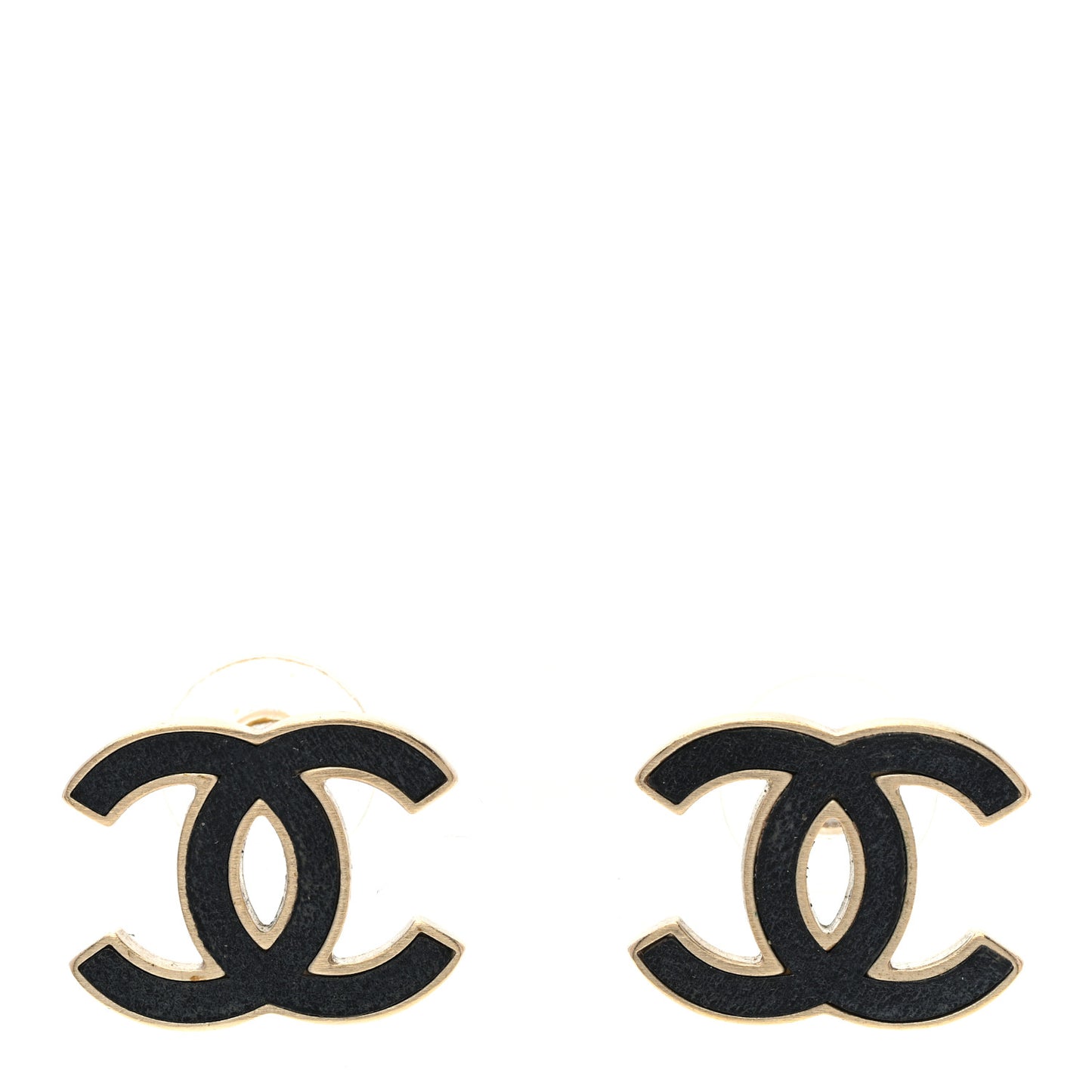 Lambskin CC Earrings Black