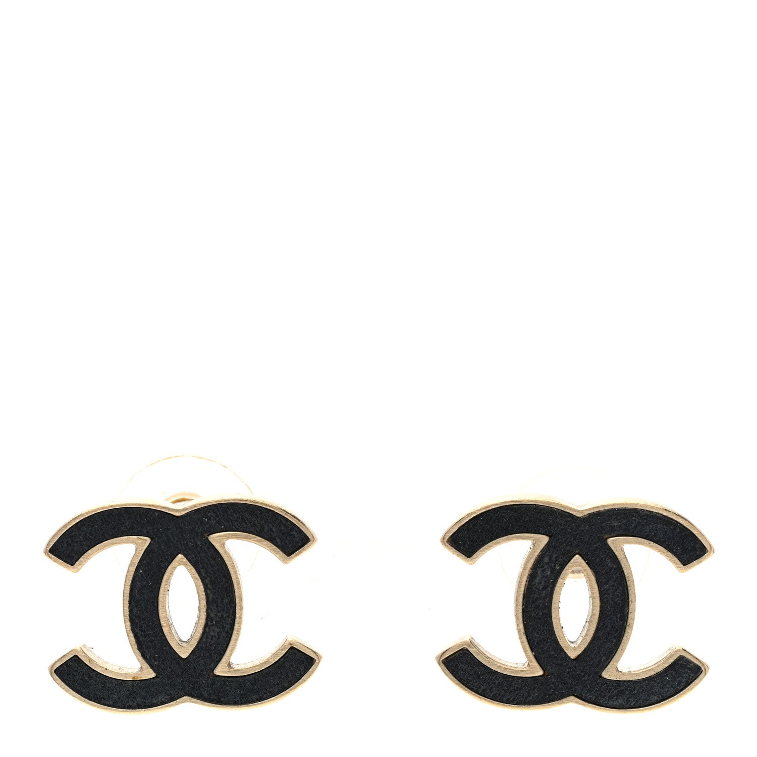 Chanel Lambskin CC Earrings Black 1 of 5