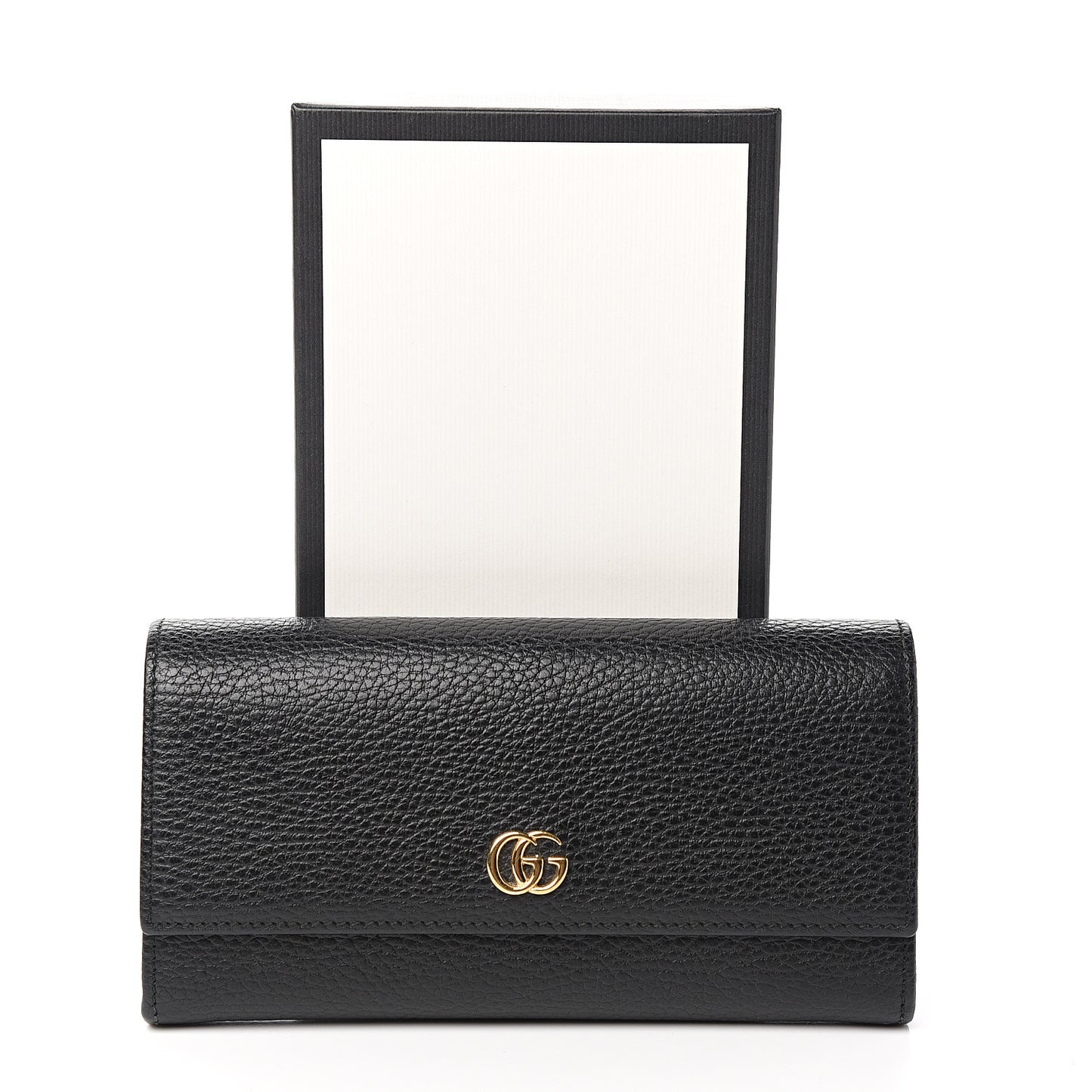 Dollar Calfskin GG Marmont Continental Wallet Black