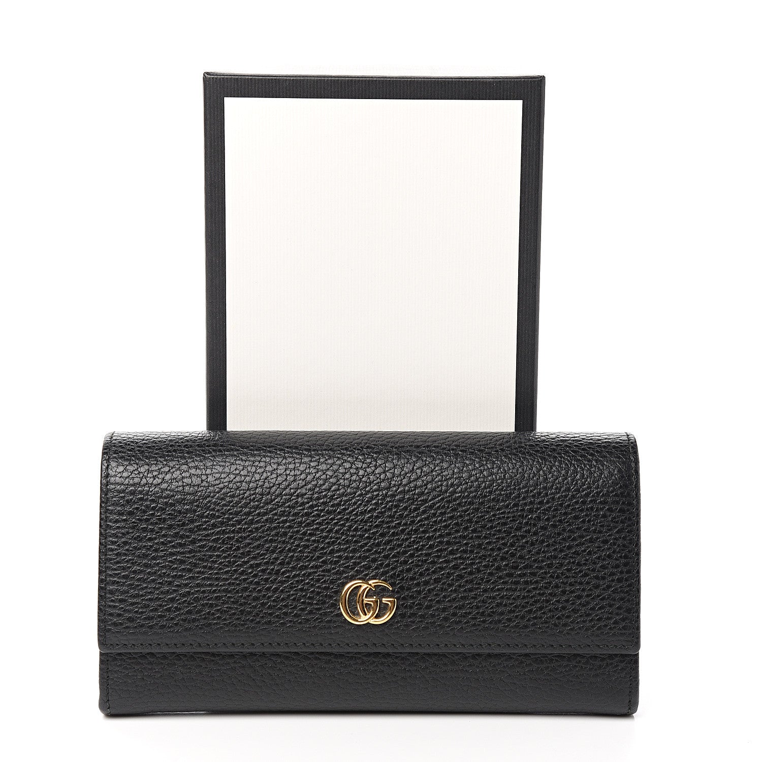 Gucci Dollar Calfskin GG Marmont Continental Wallet Black 9 of 9