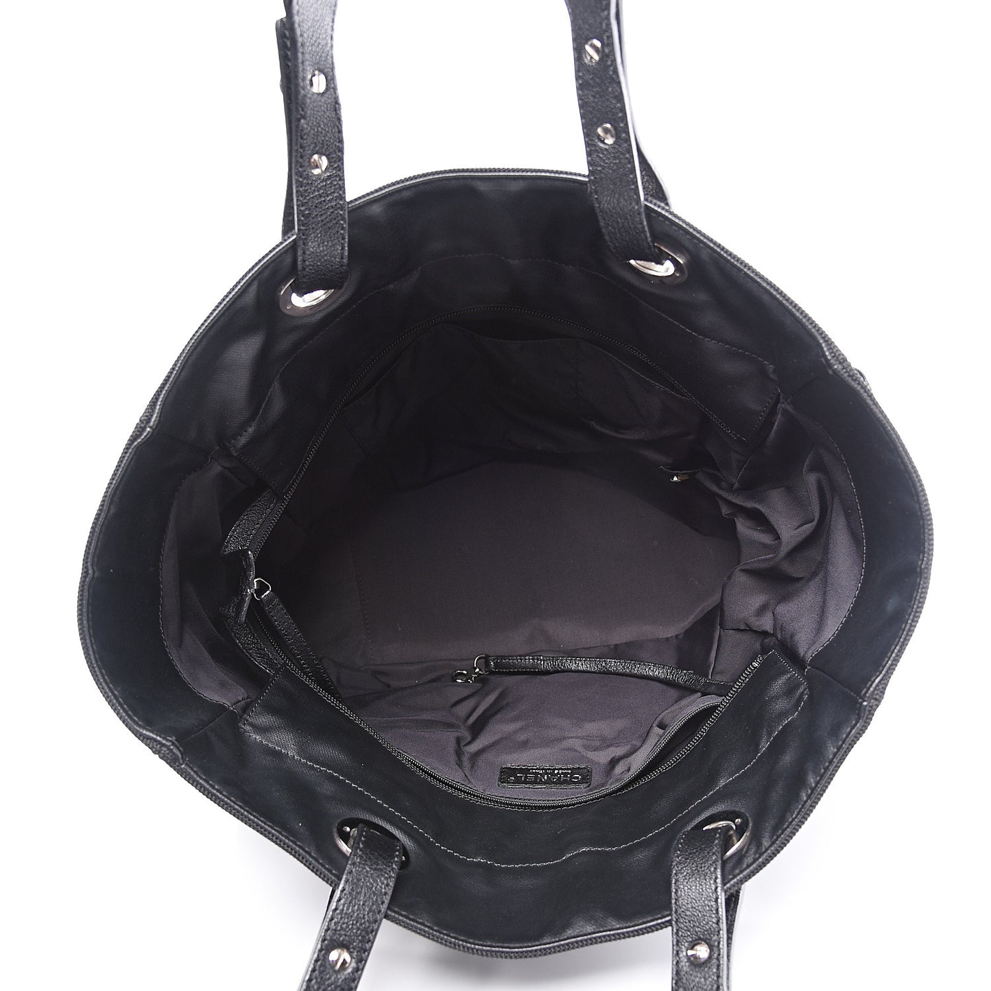Coated Canvas Quilted Large Paris Biarritz Tote Black