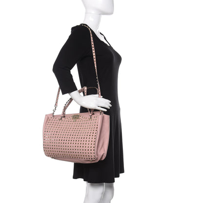 Valentino Garavani Vitello Medium Rockstud All Over Tote Pink 2 of 11