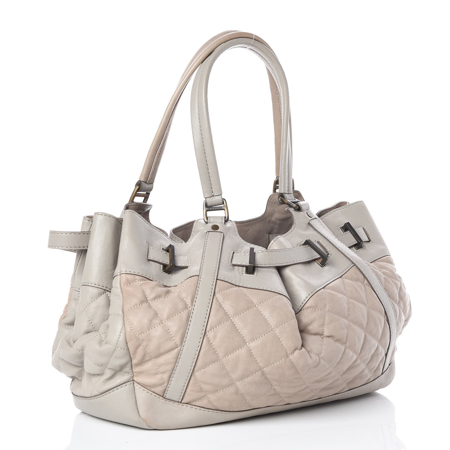 Burberry Lambskin Quilted Enmore Tote Grey 3 of 9