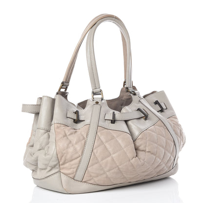 Burberry Lambskin Quilted Enmore Tote Grey 3 of 9