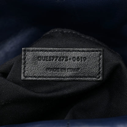 Saint Laurent Lambskin Quilted Medium Loulou Puffer Monogram Chain Satchel Navy 8 of 11
