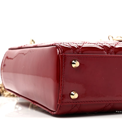 Christian Dior Patent Cannage Mini Lady Dior Red 9 of 10